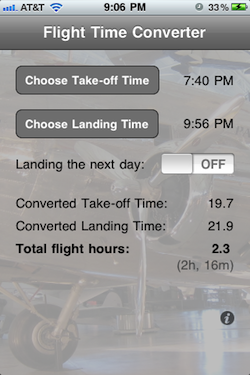 Flight Time Converter iOS Screenshot 1